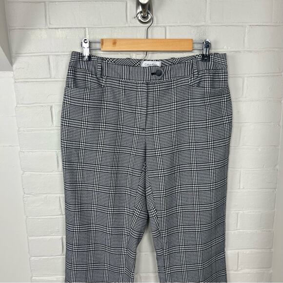 Calvin Klein Black White Houndstooth Plaid Modern Fit Trouser Pants Size 4 - Picture 4 of 10